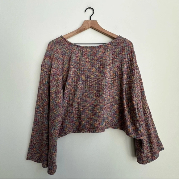 Anthropologie Daily Practice Open Backside Flouncy Pullover Sweater Space Dye - Picture 11 of 16